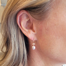 Load image into Gallery viewer, Pink Pearl Drop Earrings