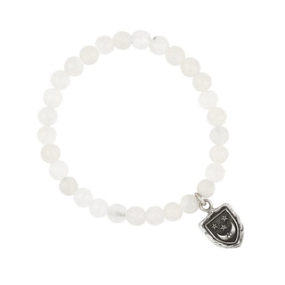 Reflective Appreciation Talisman - White Jade Stone Stretch Bracelet