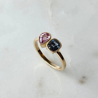 Toi Et Moi Blue and Pink Sapphire Ring