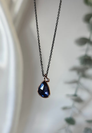 Blue Sapphire and Diamond Necklace