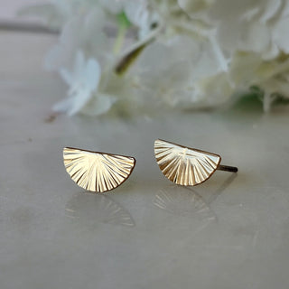 14K Gold-Filled and Silver Half Moon Studs