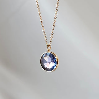 Juicy Purplish Blue Round Sapphire Necklace