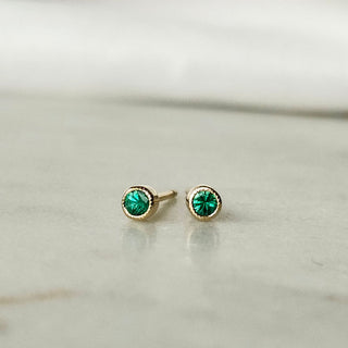 Small Yellow Simplicity Emerald Stud