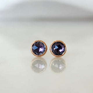 Lavender Sapphire Stud Earrings