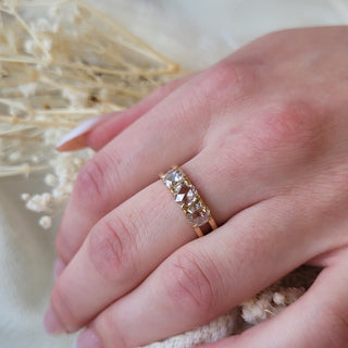 Triple Rose Cut Lab Diamond Ring