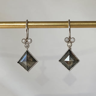 Salt and Pepper Kite Diamond Earrings