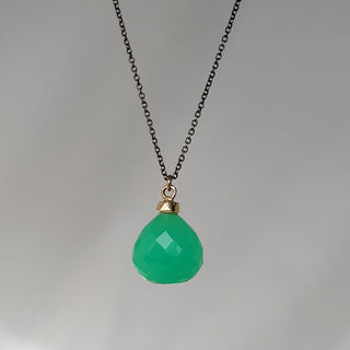 Pear Shaped Chrysoprase Necklace