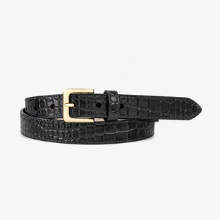 Millie Barcelona Belt - Black With Gold Buckle