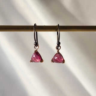 Pink Tourmaline Dangle Earrings