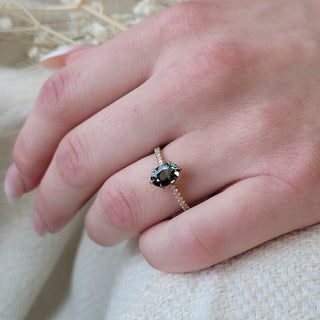 Teal Green Sapphire Ring