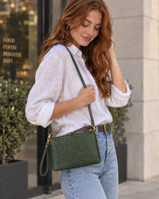 Maeve Bag - Leafy Green Pebbled