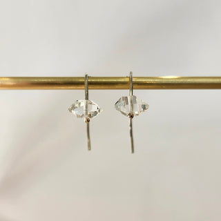 Herkimer Diamond Wishbone Hoop Earrings