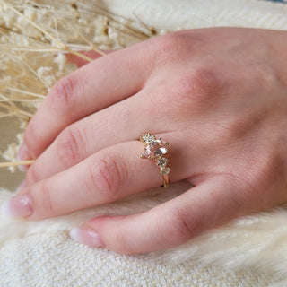 Peach Sapphire and Diamond Ring