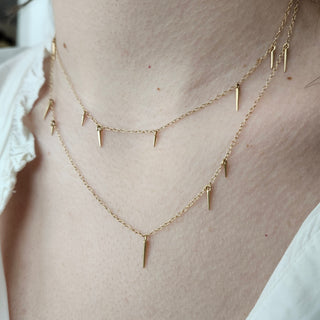 Yellow Gold Small Point Scatter Necklace