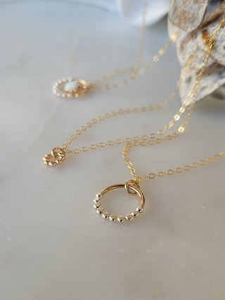 Prism Full Mini Circle Gold Necklace