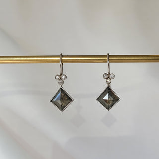 Salt and Pepper Kite Diamond Earrings