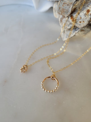 Prism Mixed Metal Circle Necklace