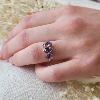 Lavender Trinity Sapphire Ring