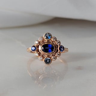 Blue Montana Sapphire and Diamond Ring