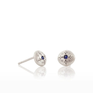 Sapphire Silver Lights Stud Earrings