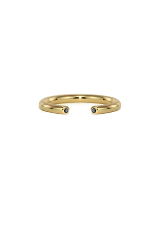 Slice Round Black Diamond Ring