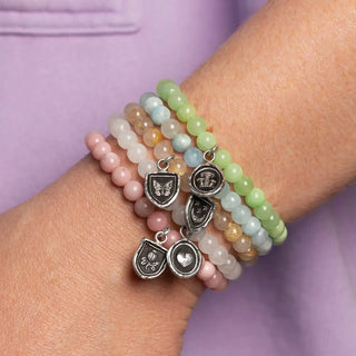Ever Changing Appreciation Talisman - White Jade Stone Stretch Bracelet