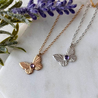 14K Gold Filled Angled Butterfly Necklace