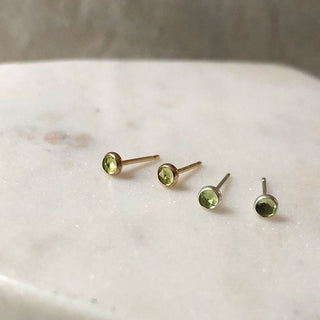 14K Gold Filled Mini Peridot Studs