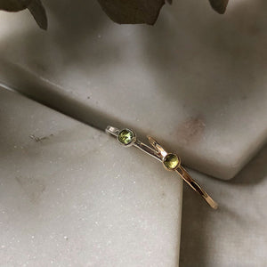 Strut Jewelry 14K Gold-Filled Petite Peridot Stacking Ring