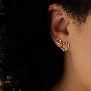 Prism Full Circle Gold Stud Earrings