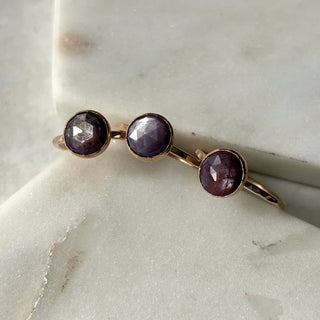 14K Gold-Filled Purple Star Sapphire Stacking Ring