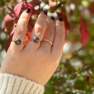 14K Gold-Filled Purple Star Sapphire Stacking Ring