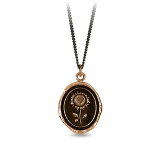 Sunflower Bronze Talisman Necklace