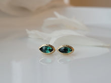 Load image into Gallery viewer, Blue Green Tourmaline Stud Earrings