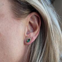 Load image into Gallery viewer, Blue Green Tourmaline Stud Earrings