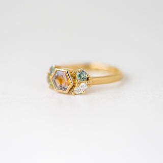 Le Jardin Hexagon Montana Sapphire Ring