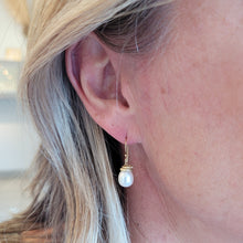 Load image into Gallery viewer, White Pearl Drop Earrings