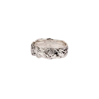 Wide Textured Band Ring