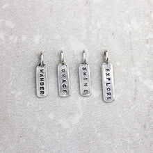Load image into Gallery viewer, Marmalade Designs Sterling Silver Hand Stamped Word Tag Charms
