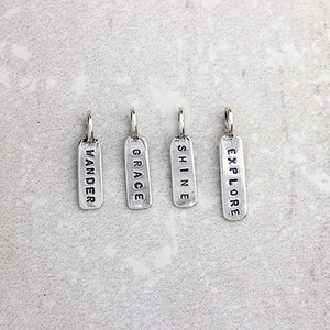 Marmalade Designs Sterling Silver Hand Stamped Word Tag Charms