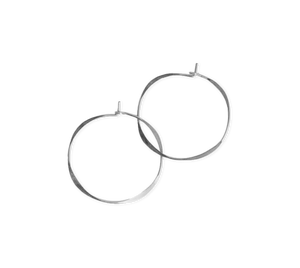 Small Round Hoop Earrings Sterling Silver
