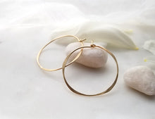 Load image into Gallery viewer, Medium Round Hoop Earrings Yellow Gold Filled
