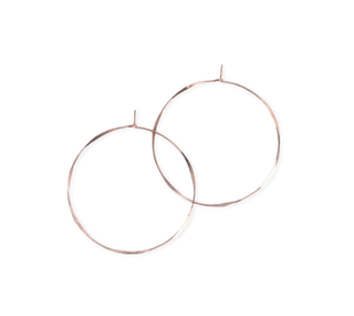 Large Round Hoop Earrings Rose Gold Filled