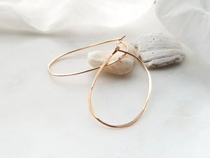 Small Oval Hoop Earrings Rose Gold Filled