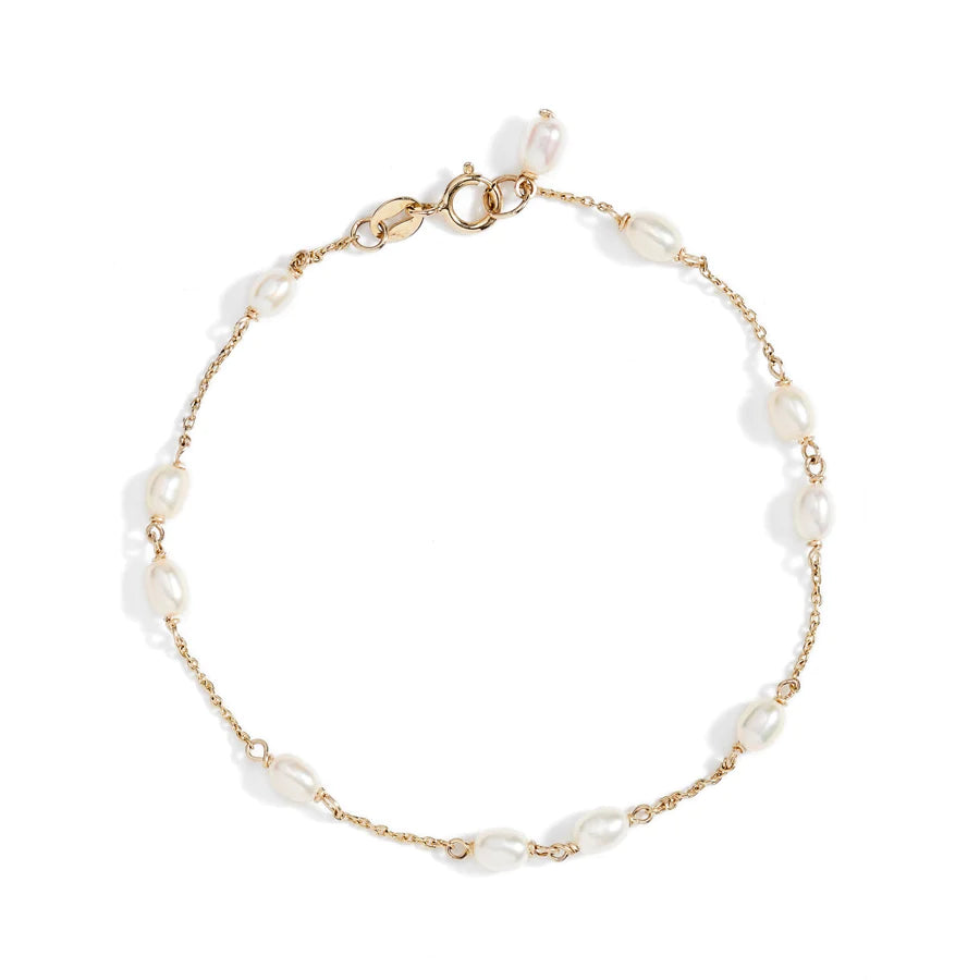 Poppy Finch Keshi Pearl Spaced Bracelet