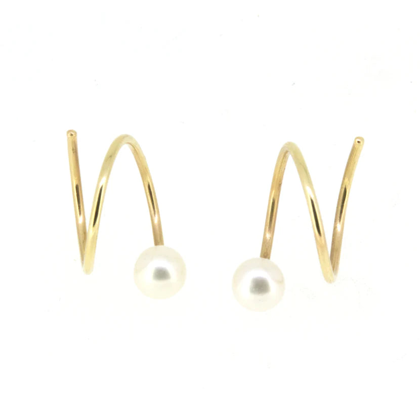 Poppy Finch Spiral Pearl Earrings