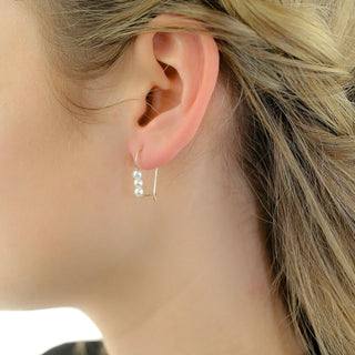 Baby Pearl Linear Hook Earrings