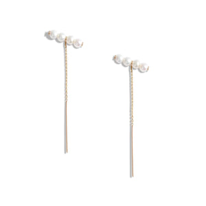 Poppy Finch Baby Pearl Threader Earrings