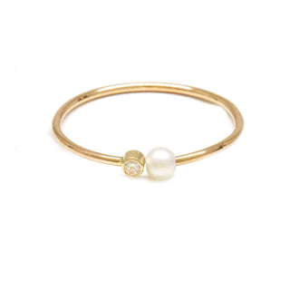 Baby Pearl Diamond Ring