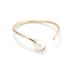 Poppy Finch Open V Pearl Ring